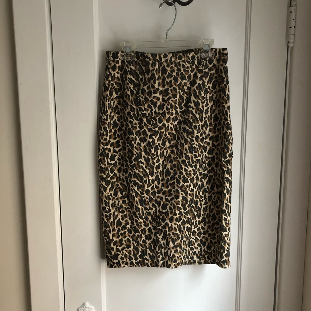 J. Crew leopard print pencil skirt size 0